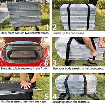 Tesbeauty Tesla Model Y Camping Mattress and Model Y Camping Privacy Curtains 8pcs