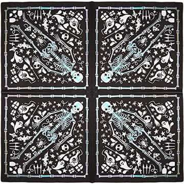 Spooky Central 50 Pack Skeleton Coffin Halloween Paper Napkins, Halloween Party Supplies, Disposable, Bulk, 3-Ply Cocktail Napkins for Skull-Themed Parties and Events, Absorbent and Soft (6.5 In)