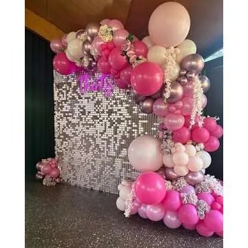 Bezente Pink Balloons Set,60pcs 12 inch Metallic Pearl Pink, Hot & Pastel Pink Latex Balloons Kit for Birthday,Wedding,Baby Shower,Princess Theme Party Decorations