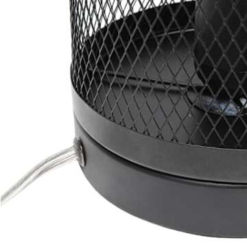 Simple Designs LT1075-BLK Black Mesh Cylindrical Steel Table Lamp