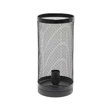 Simple Designs LT1075-BLK Black Mesh Cylindrical Steel Table Lamp
