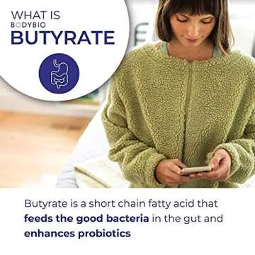 BodyBio Butyrate with Calcium & Magnesium - Supports Healthy Digestion, Gut & Microbiome - Leaky Gut Repair - Control Bloating - Fuel for Healthy Gut - 100 Capsules