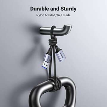 UGREEN 2 Pack USB Extension Cable, (3 FT+ 3 FT) USB Extender USB 3.0 Extension Cable Nylon Braided Compatible with Webcam, Camera, Phone, USB hub, Mouse, Keyboard, Printer, Hard Drive, Headset