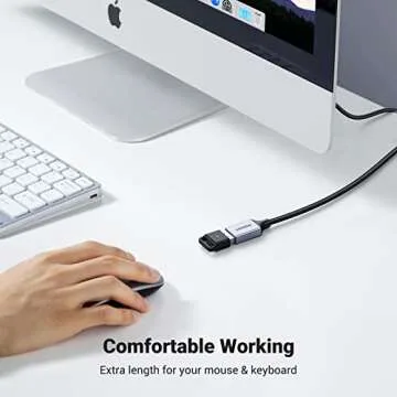 UGREEN 2 Pack USB Extension Cable, (3 FT+ 3 FT) USB Extender USB 3.0 Extension Cable Nylon Braided Compatible with Webcam, Camera, Phone, USB hub, Mouse, Keyboard, Printer, Hard Drive, Headset