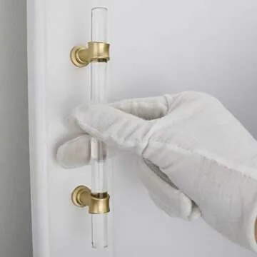 Haliwu Gold Acrylic Handles for Dresser and Cabinets 10 Pack