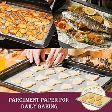 Hiware 250 Pcs Parchment Paper Sheets for Baking, 12 X 16 Inch, Fit for Half Sheet Pans, Precut Non-Stick Parchment Paper for Baking, Cooking, Grilling, Air Fryer and Steaming - 333 SQ.FT