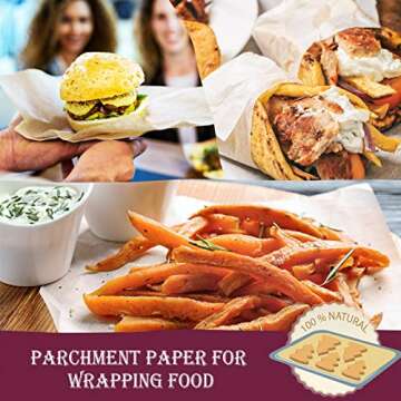Hiware 250 Pcs Parchment Paper Sheets for Baking, 12 X 16 Inch, Fit for Half Sheet Pans, Precut Non-Stick Parchment Paper for Baking, Cooking, Grilling, Air Fryer and Steaming - 333 SQ.FT