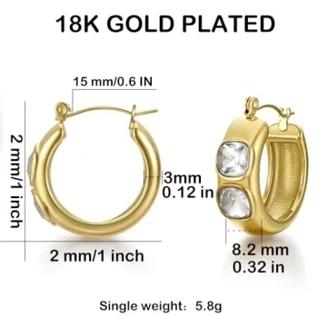 Affordable 18K Gold Plated Chunky Hoop Earrings