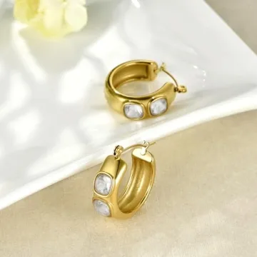 Affordable 18K Gold Plated Chunky Hoop Earrings