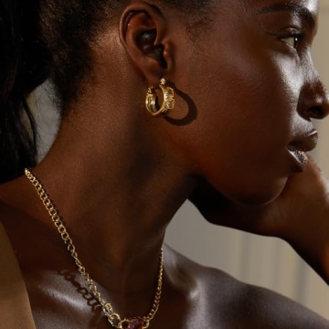 Affordable 18K Gold Plated Chunky Hoop Earrings