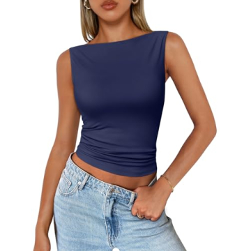 Trendy Queen Women Going Out Casual Tank Tops Spring Summer Basic Cute 2025 Sleeveless Shirt Y2K Fas...