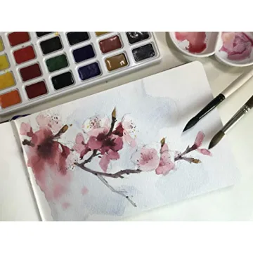 tumuarta Watercolor Journal, 3.5x5.5”, 140 LB, 300 GSM, Cotton Paper, Cold Press, 24 Sheets, 48 Pages, Watercolor Paper Sketchbooks for Use As Travel Notebook Mixed Media Pad On The Go