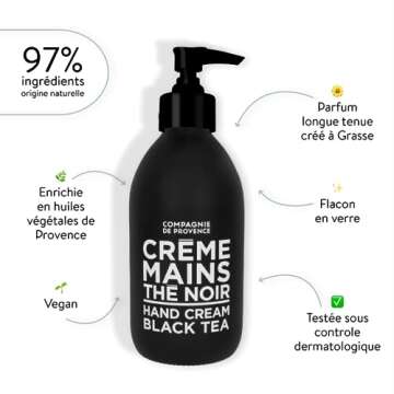 Luxury Hand Cream with Black Tea Scent - 10 Fl Oz