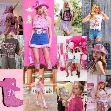 Cowgirl Earrings,9 Pairs Cowboy Boot Earrings,Western Cowgirl Boot Hat Dangle Earrings Gift (Cowgirl)