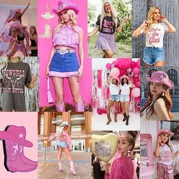 Cowgirl Earrings,9 Pairs Cowboy Boot Earrings,Western Cowgirl Boot Hat Dangle Earrings Gift (Cowgirl)