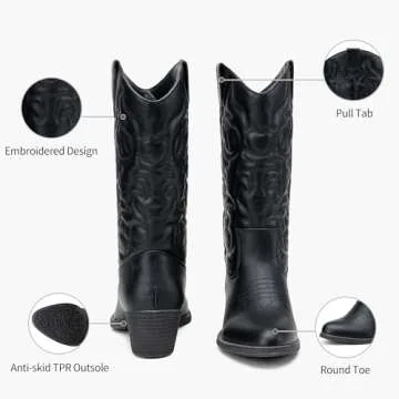 Vepose Women's Stylish Western Cowboy Boots for All Occasions