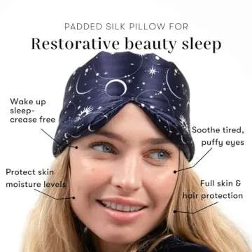 DROWSY Silk Sleep Mask. Face-Hugging, Padded Silk Cocoon for Luxury Sleep in Total Darkness. (Cosmic Energy)