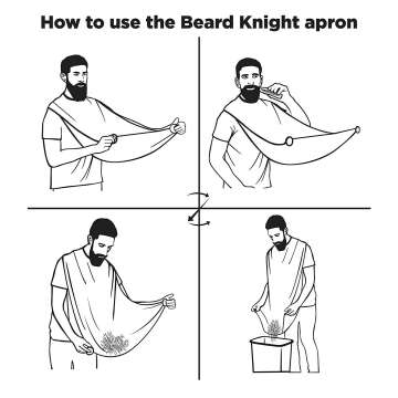 Beard Apron & Hair Catcher - Non-Stick White Cape