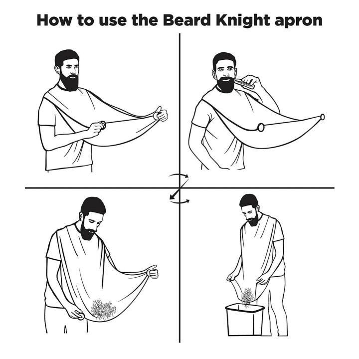 Beard Apron & Hair Catcher - Non-Stick White Cape