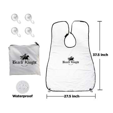 Beard Apron & Hair Catcher - Non-Stick White Cape