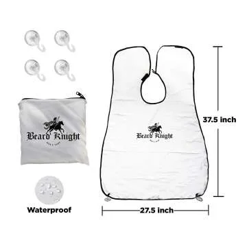 Beard Apron & Hair Catcher - Non-Stick White Cape