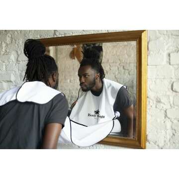 Beard Apron & Hair Catcher - Non-Stick White Cape