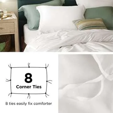 Bedsure White Duvet Cover Queen Size - Moisture Wicking and Silky Eucalyptus Lyocell Cotton Hybrid Comforter Cover Set for Hot Sleeper - Buttery Soft and Breathable, Cooling Bedding Set, Ivory White