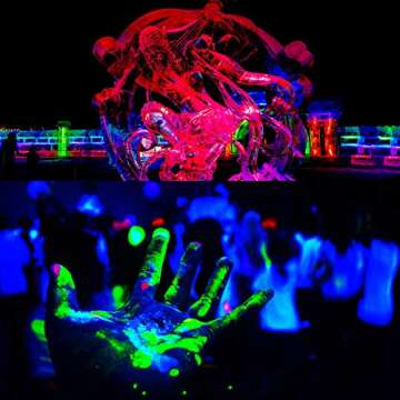 ZHMA 60W LED Black Light Flood Light with Plug,Black Light for Indoor and Outdoor Blacklight Party,Body Paints Fluorescent Effect,Glow in The Dark,Aquariums and Other Entertainment Venue