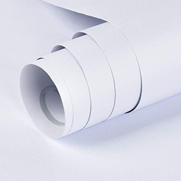 Mecpar White Peel Stick Wallpaper Thick Waterproof Self-Adhesive