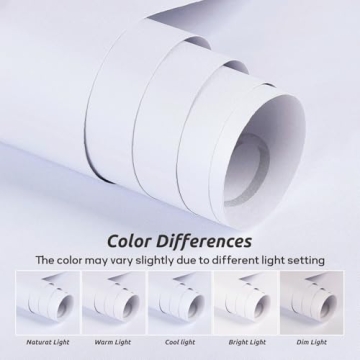 Mecpar White Peel Stick Wallpaper Thick Waterproof Self-Adhesive