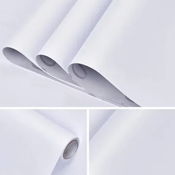 Mecpar White Peel Stick Wallpaper Thick Waterproof Self-Adhesive