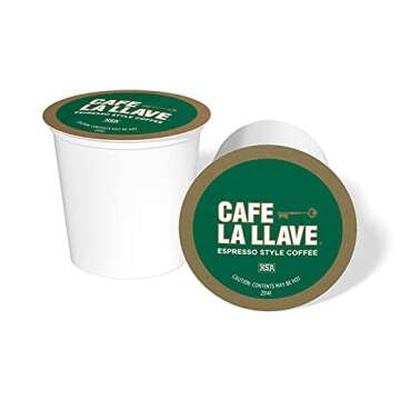 Cafe La Llave Espresso-Style Dark Roast Coffee Pods for Keurig K-Cup Brewers - Bold, Rich Flavor - 7...