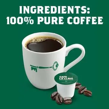 Cafe La Llave Espresso-Style Dark Roast Coffee Pods for Keurig K-Cup Brewers - Bold, Rich Flavor - 72 Count Single Serve Recyclable Capsules - Premium Arabica Beans - Family Crafted