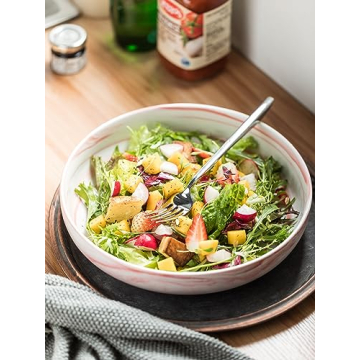 YHOSSEUN 10" Pink Marble Serving Bowl Set for Dining