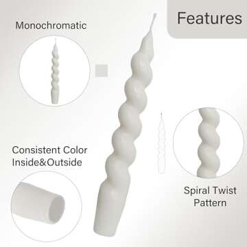 𝐒𝐩𝐢𝐫𝐚𝐥 𝐓𝐚𝐩𝐞𝐫 𝐂𝐚𝐧𝐝𝐥𝐞𝐬 Stick Curve Unscented Whi...