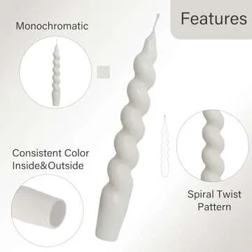 𝐒𝐩𝐢𝐫𝐚𝐥 𝐓𝐚𝐩𝐞𝐫 𝐂𝐚𝐧𝐝𝐥𝐞𝐬 Stick Curve Unscented Whi...