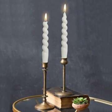 𝐒𝐩𝐢𝐫𝐚𝐥 𝐓𝐚𝐩𝐞𝐫 𝐂𝐚𝐧𝐝𝐥𝐞𝐬 Stick Curve Unscented White Dinner Candle Twisted Candlesticks for Wedding Home Decor Holiday Relaxation Ambiance & Special Occasions