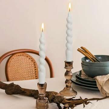 𝐒𝐩𝐢𝐫𝐚𝐥 𝐓𝐚𝐩𝐞𝐫 𝐂𝐚𝐧𝐝𝐥𝐞𝐬 Stick Curve Unscented White Dinner Candle Twisted Candlesticks for Wedding Home Decor Holiday Relaxation Ambiance & Special Occasions