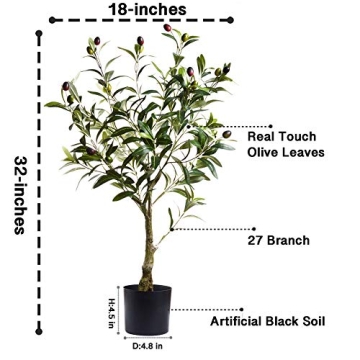 32 Inch Artificial Olive Tree - Realistic Home Decor