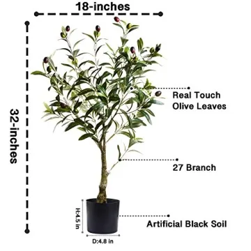 32 Inch Artificial Olive Tree - Realistic Home Decor