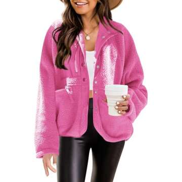 Nirovien Womens Fuzzy Fleece Jacket Button Down Sherpa Coats Casual Winter Warm Outwear with Pockets...