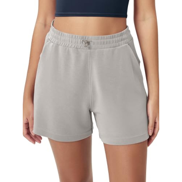 ODODOS Modal Soft Relaxed Shorts for Women Adjustable Shockcord High Waist Casual Shorts with Pocket...