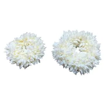 Estationeryhouse Traditional Indian Hair and Hand accessories White Gajra Artificial Flower Jewelry Handmade Veni tiara For Women Girls Party Wear bridal mehndi Hair Bun (1 pc) (Small)