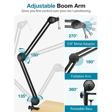 InnoGear Microphone Arm Stand Durable Adjustable Mic Holder