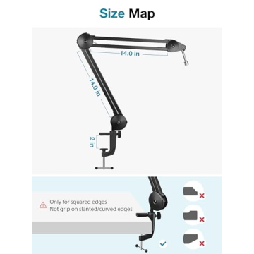InnoGear Microphone Arm Stand Durable Adjustable Mic Holder
