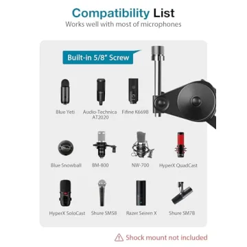 InnoGear Microphone Arm Stand Durable Adjustable Mic Holder