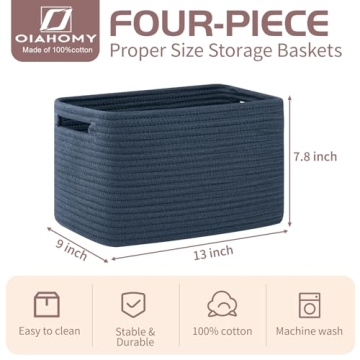 OIAHOMY Cotton Storage Baskets For Stylish Organizing