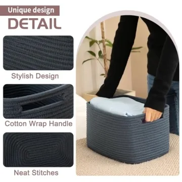 OIAHOMY Cotton Storage Baskets For Stylish Organizing