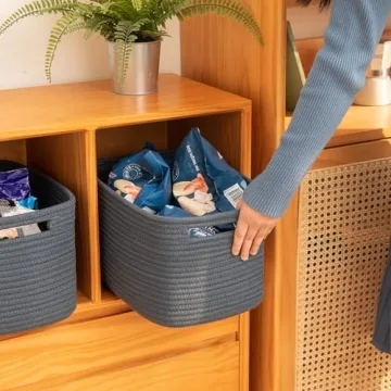 OIAHOMY Cotton Storage Baskets For Stylish Organizing