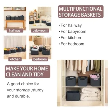 OIAHOMY Cotton Storage Baskets For Stylish Organizing